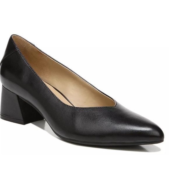 NIB Naturalizer Black Leather Malynn Pumps Block Heels sz 6.5 - Picture 2 of 13